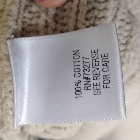 SONOMA 100% COTTON Beige Ribbed Knit Sweater Sz L - Picture 5 of 7
